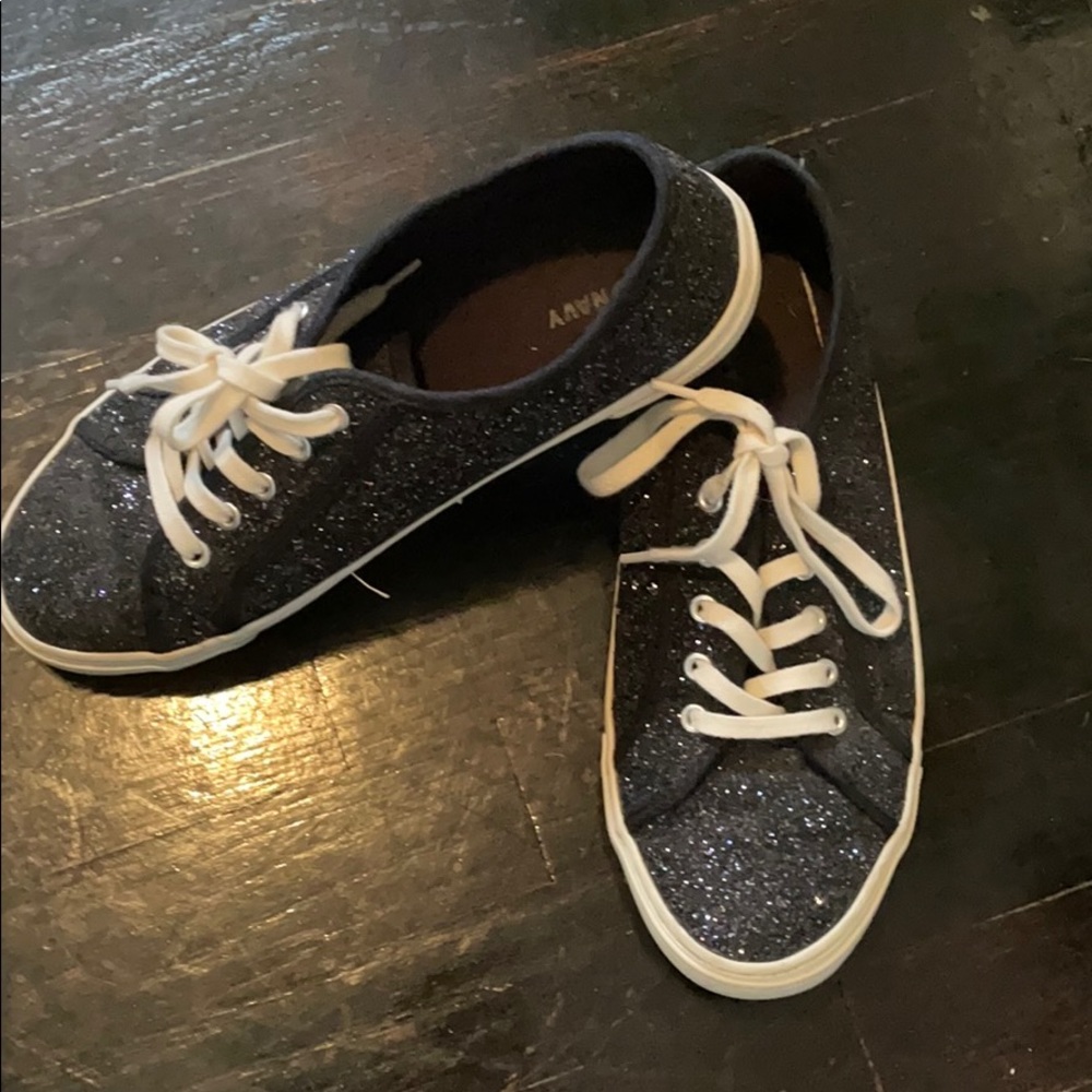 Black sparkly sneakers